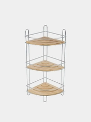 Полка трехъярусная BAMBOO-05, угловая, 19,5 х 19,5 х 48,5 см