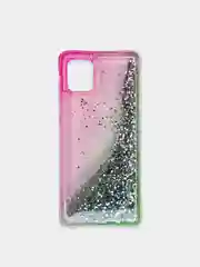 Серый меланж чехол Samsung Galaxy Note 10 Lite силиконовый переливающийся жидкий с блестками