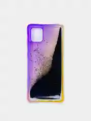 Черный чехол Samsung Galaxy Note 10 Lite силиконовый переливающийся жидкий с блестками