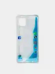 Голубой чехол Samsung Galaxy Note 10 Lite силиконовый переливающийся жидкий с блестками