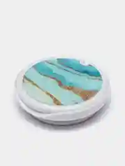 Голубой попсокет Popsocket Зеркало-держатель для телефона и наушников. Яркие краски, золото, волны
