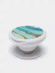 Голубой попсокет Popsocket Зеркало-держатель для телефона и наушников. Яркие краски, золото, волны