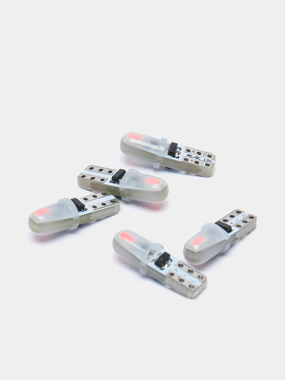 Красный автомобильная светодиодная лампа Т5 3014 2 SMD, 5 штук