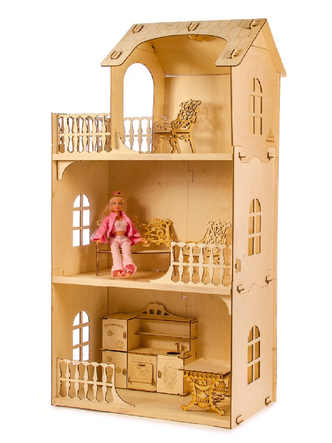 Barbie Дом Мечты трехэтажный с лифтом, бассейном, горкой и мебелью