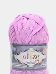 Лавандовый пряжа плюшевая Alize Velluto, 100% микрополиэстер, 100 г, 68 м