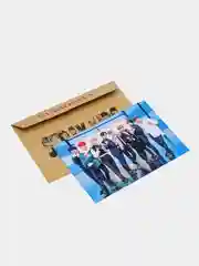 Синий конверт подарочный с фото открыткой, k-pop Stray kids, BTS