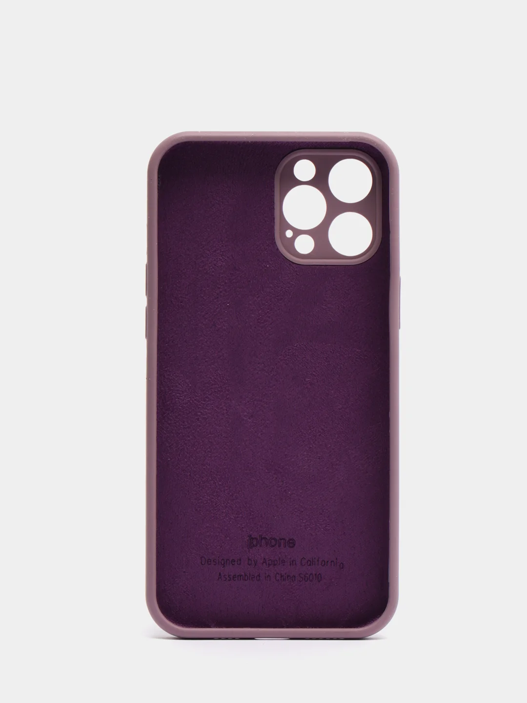 Пурпурный чехол Silicone Case для iPhone 12 Pro Max с логотипом закрытый низ