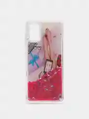 Коралловый чехол Samsung Galaxy A41 (Самсунг Галакси А41) чехол переливающийся жидкий с блестками