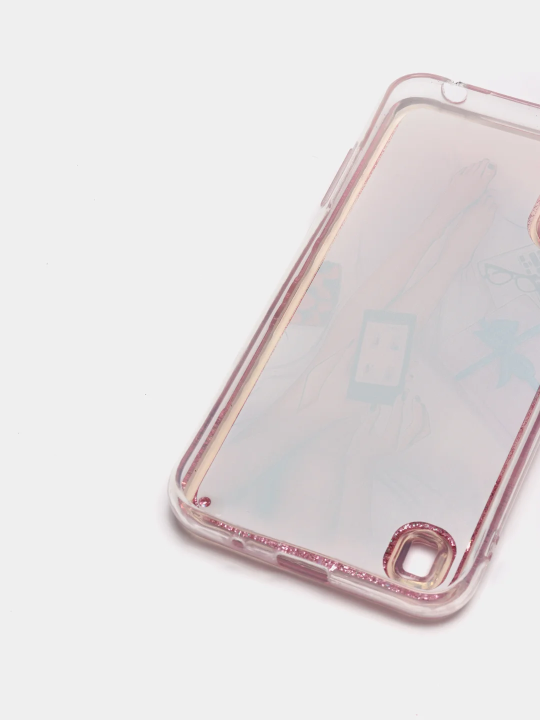 Розовый чехол Samsung Galaxy A01, M01 (Самсунг Галакси А01, М01) переливающийся жидкий с блестками