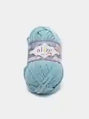 Небесно-голубой пряжа плюшевая Alize Velluto, микрополиэстер, 100 г, 68 м