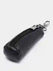 Черный ключница из натуральной кожи