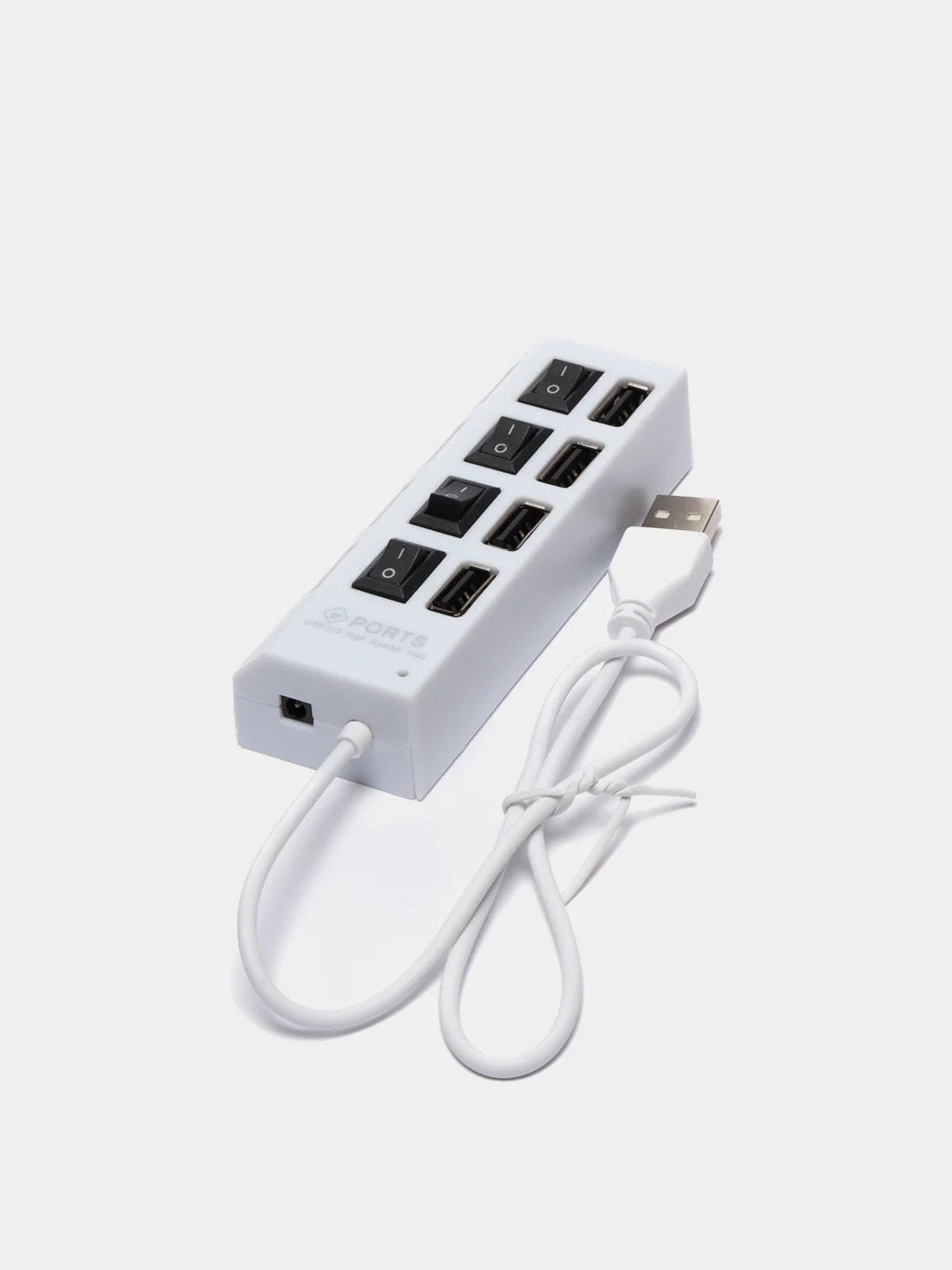 Белый разветвитель USB HUB 2.0 с 4 портами