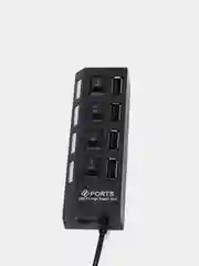 Черный разветвитель USB HUB 2.0 с 4 портами