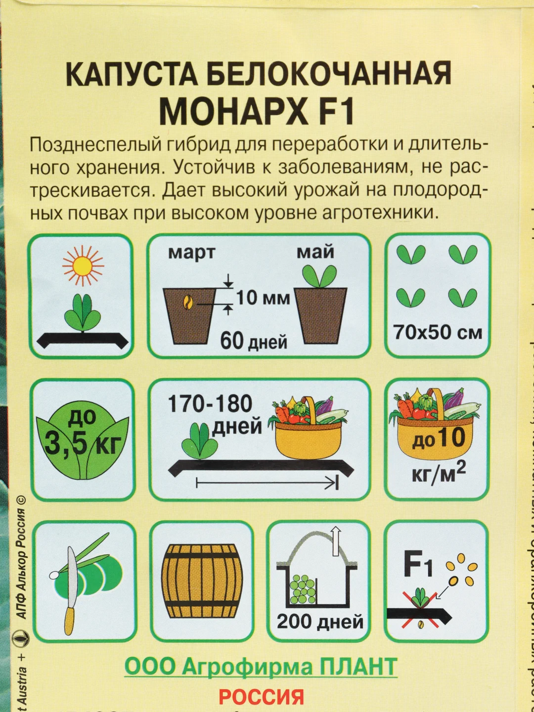 Семена Капусты Белокачанной "Монарх F1"
