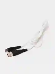 Белый кабель Denmen D19 microUSB, Type-C, Lightning быстрая зарядка