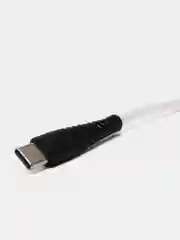 Белый кабель Denmen D19 microUSB, Type-C, Lightning быстрая зарядка