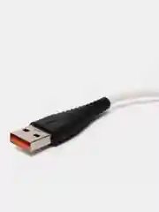 Белый кабель Denmen D19 microUSB, Type-C, Lightning быстрая зарядка