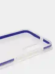 Синий чехол для Samsung A41, силиконовый, прозрачный, с цветной вставкой
