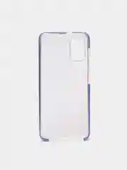 Синий чехол для Samsung A41, силиконовый, прозрачный, с цветной вставкой