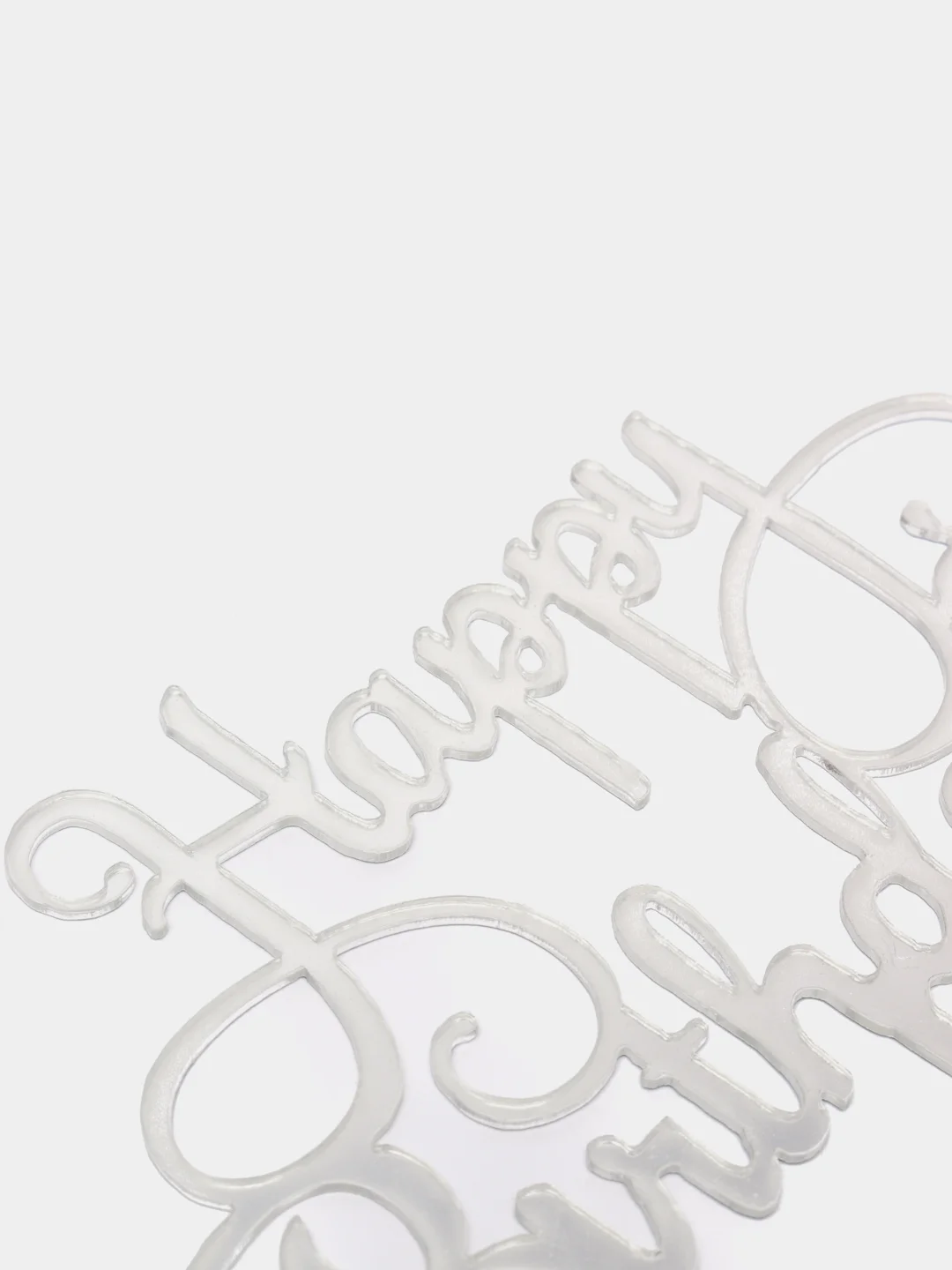 Серебряный топпер для торт "Happy Birthday"