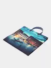 Лазурный подарочный пакет пластик 30*30*10см
