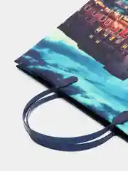 Лазурный подарочный пакет пластик 30*30*10см