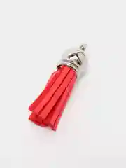 Алый кисточки замшевые с серебряным колпачком, 3,8 см
