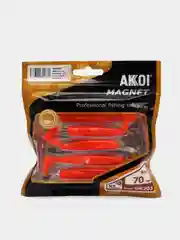 Аметистовый виброхвост Akoi 70 мм, 5 штук