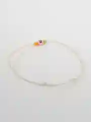 Желтый браслет белая нить с буквой / Инициал цветные , Handmade