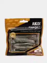 Белый виброхвост Akoi 70 мм, 5 штук