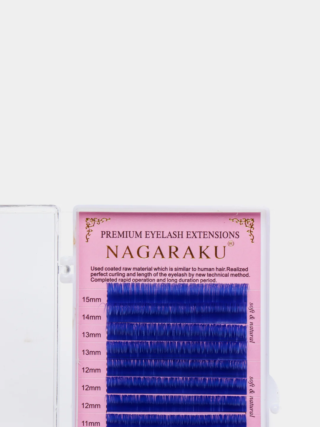Синий ресницы для наращивания Nagaraku цветные, изгиб D