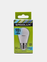 Лампа светодиодная Ergolux E27 9Вт "Шар" лампочка, цоколь Е27, 9 Вт