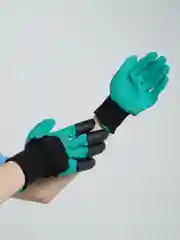 Зеленый перчатки садовые нейлоновые с когтями