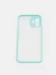 Бирюзовый чехол iPhone 12 матовый, с цветными кнопками
