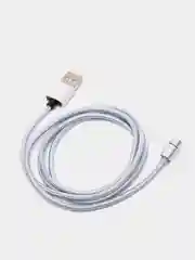 Серый кабель 3 в 1 с магнитными насадками в комплекте, сменные, Type-C, Android, iPhone