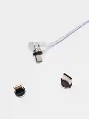 Серый кабель 3 в 1 с магнитными насадками в комплекте, сменные, Type-C, Android, iPhone