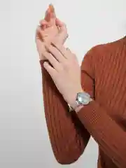 Серебряный женские наручные кварцевые часы