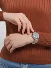 Серебряный женские наручные кварцевые часы