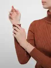 Серебряный браслет с камнем "Горный хрусталь"