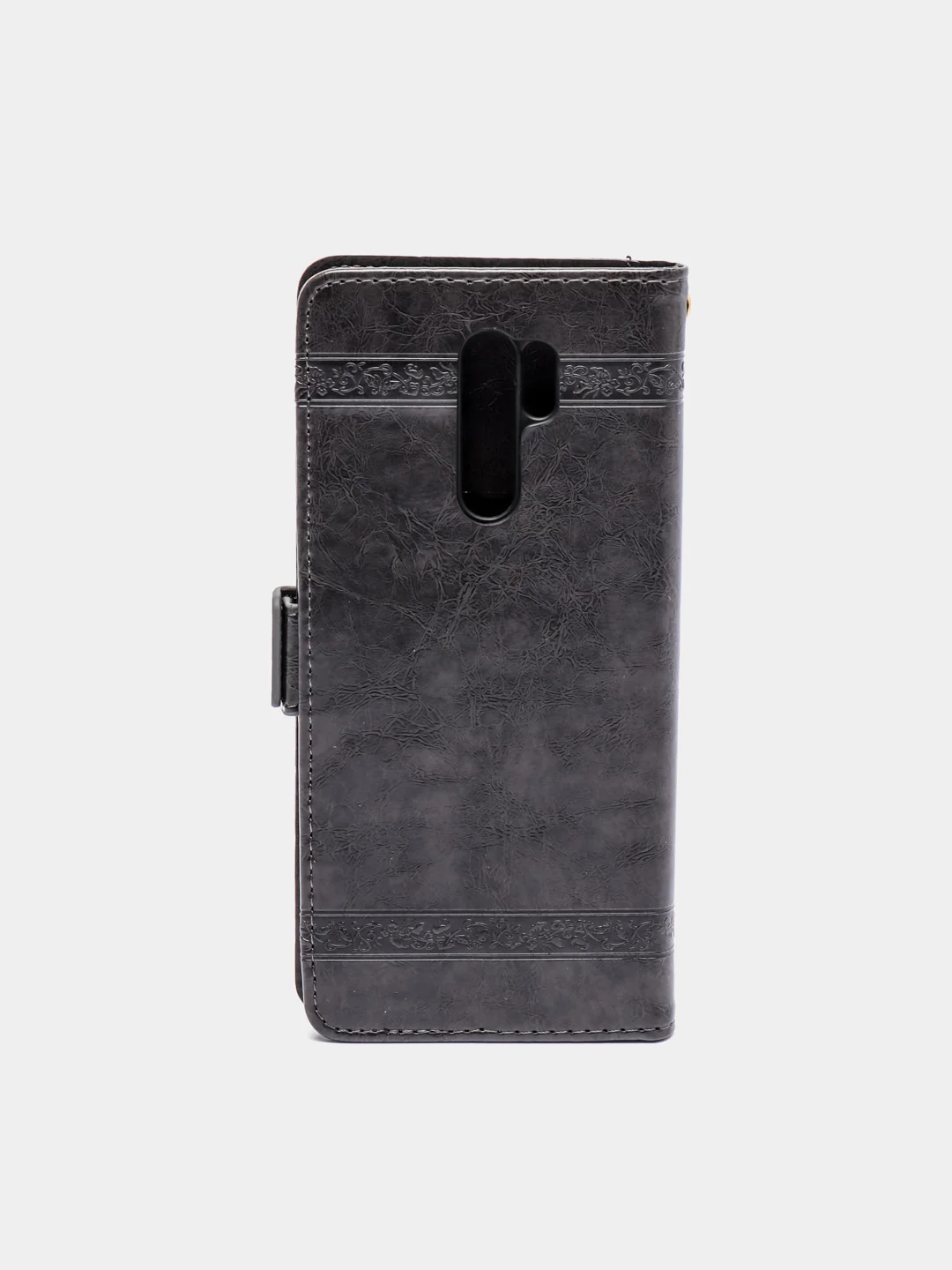 Угольный кожаный PU чехол-книжка для Xiaomi Redmi 9, Редми 9