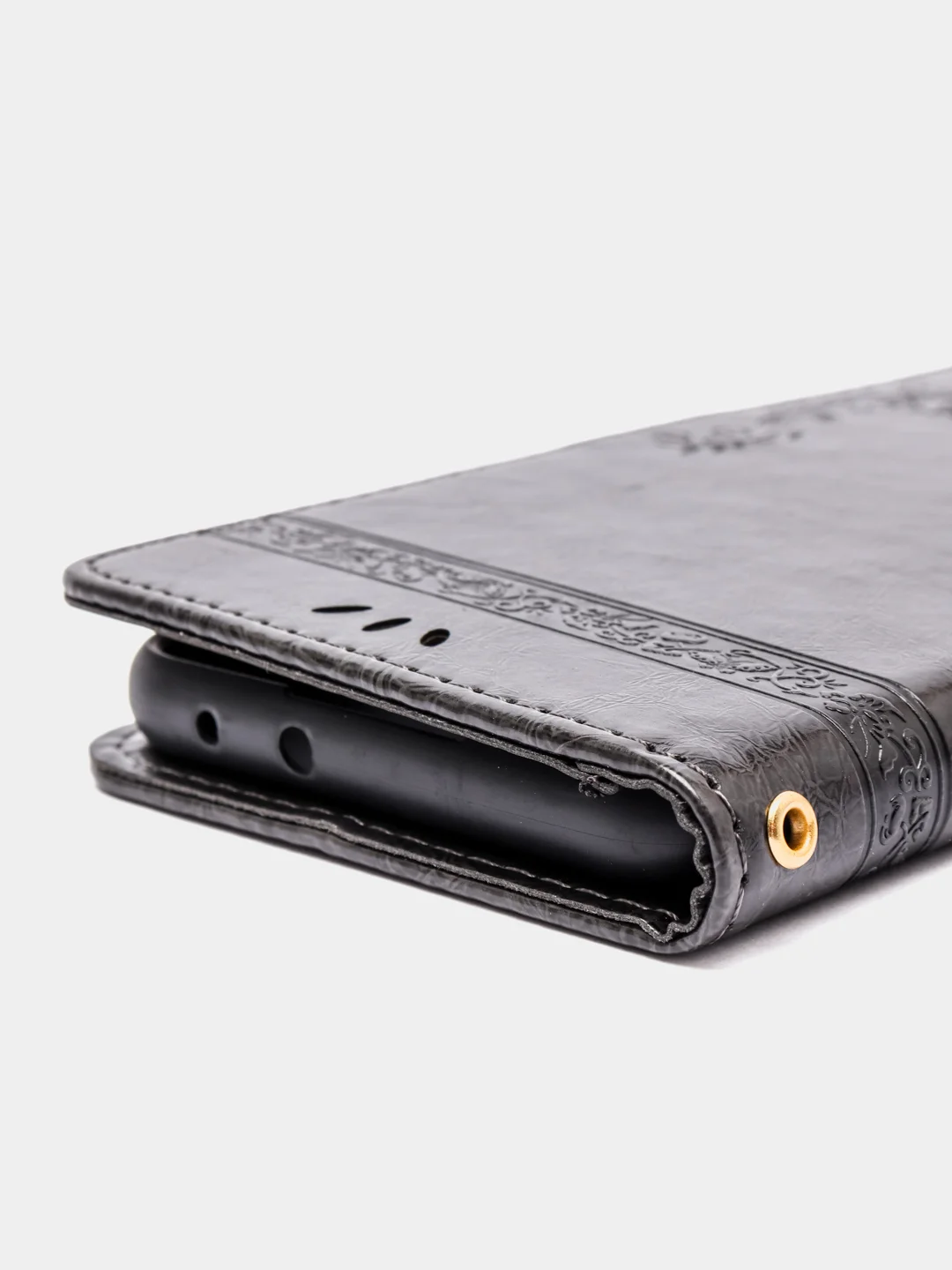 Угольный кожаный PU чехол-книжка для Xiaomi Redmi 9, Редми 9