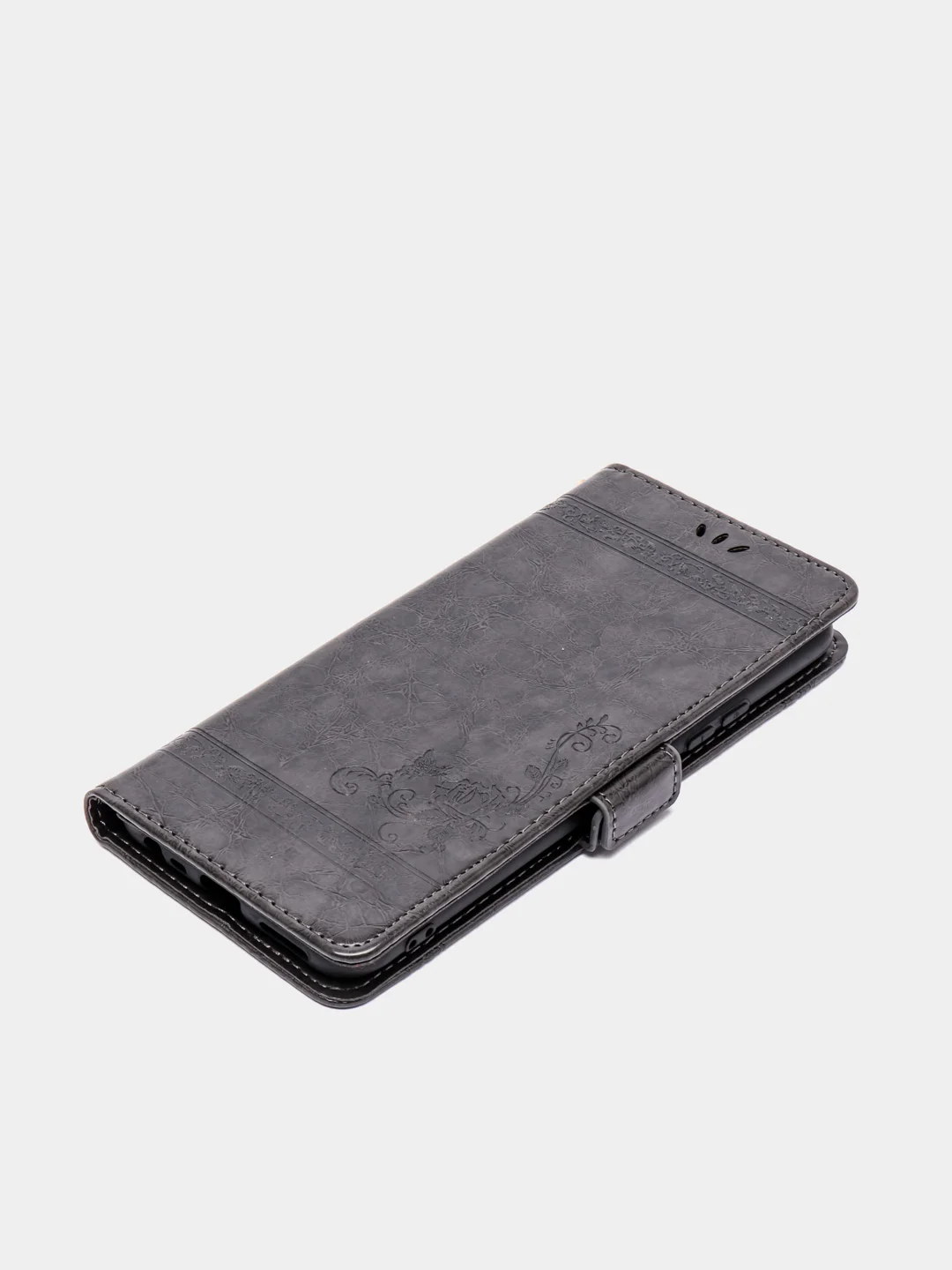 Угольный кожаный PU чехол-книжка для Xiaomi Redmi 9, Редми 9