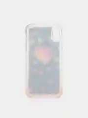 Оранжевый чехол iPhone X / Xs силиконовый переливающийся жидкий с блестками