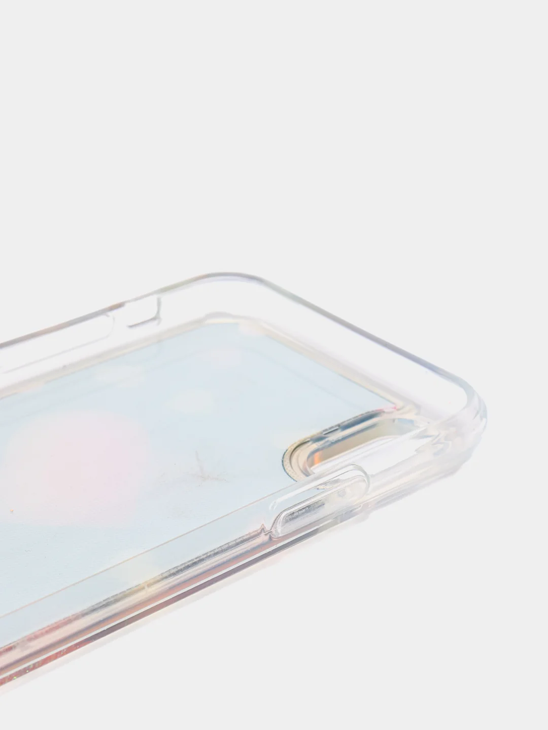 Оранжевый чехол iPhone X / Xs силиконовый переливающийся жидкий с блестками