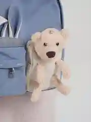 Небесно-голубой рюкзак детский с игрушкой "Медвежонок"