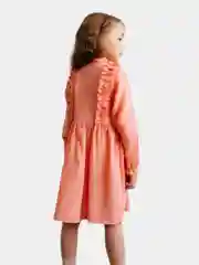 Коралловый детское платье с длинным рукавом из муслина
