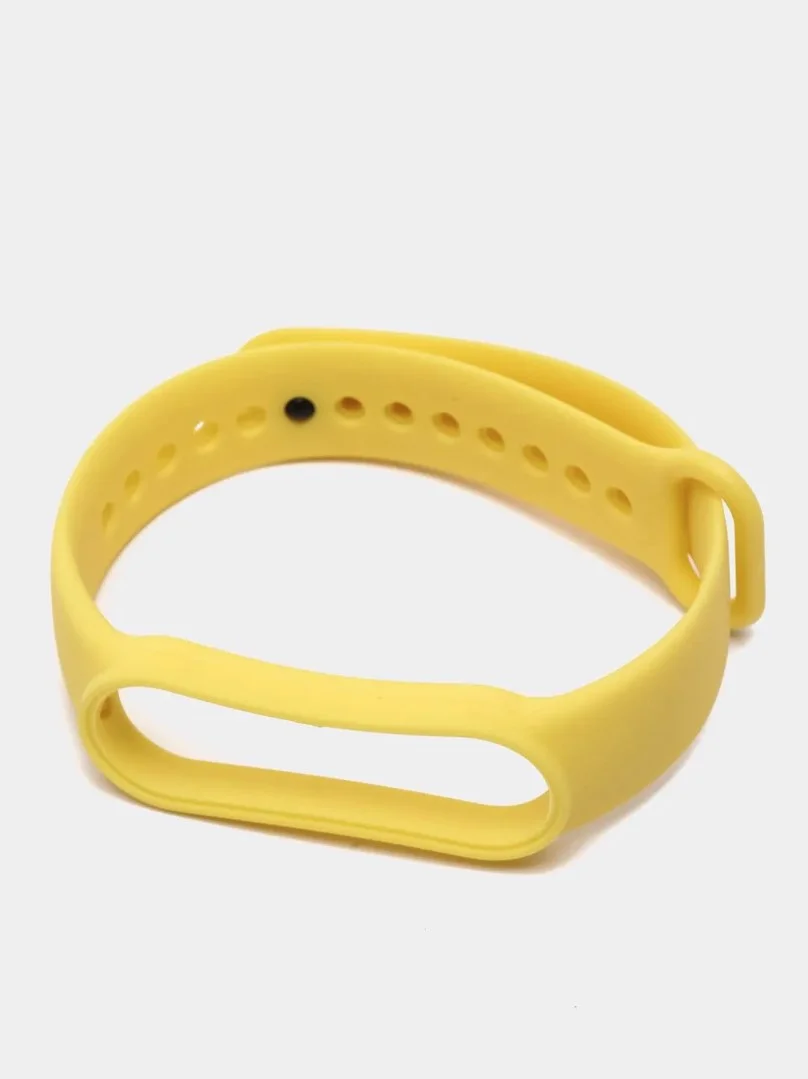 Желтый ремешок силиконовый для фитнес браслета Xiaomi Mi Band 5, Ми Банд 6