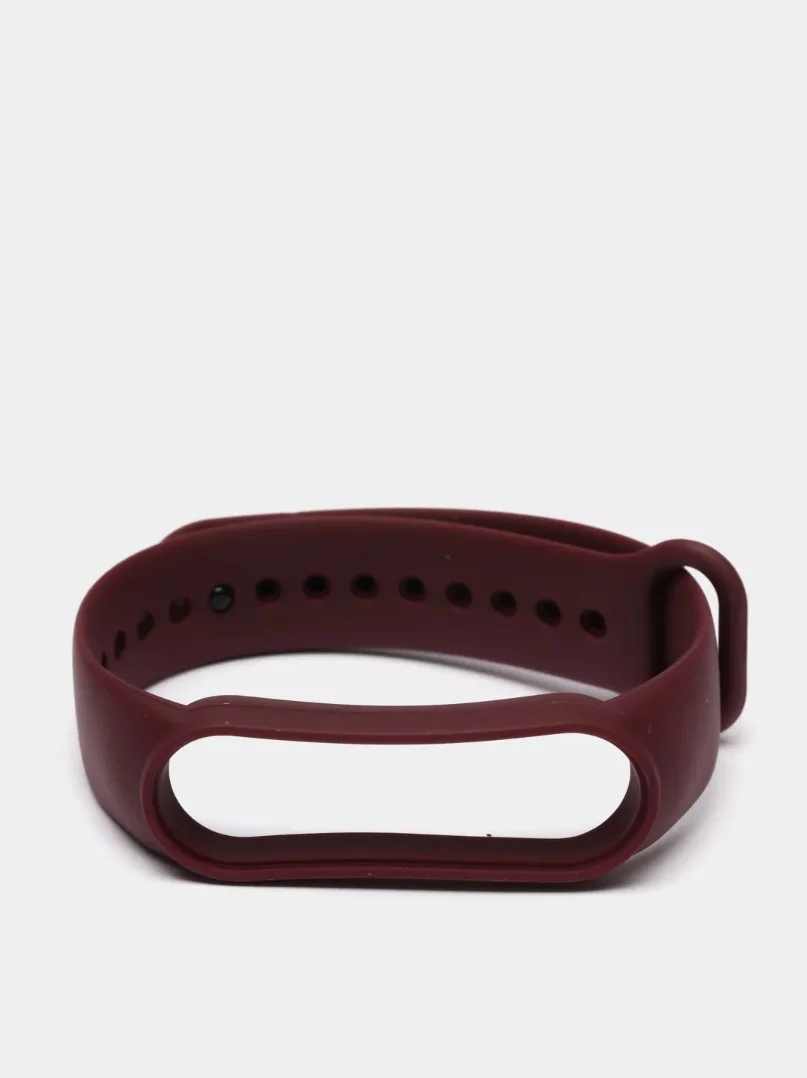 Тёмно-бордовый ремешок силиконовый для фитнес браслета Xiaomi Mi Band 5, Ми Банд 6