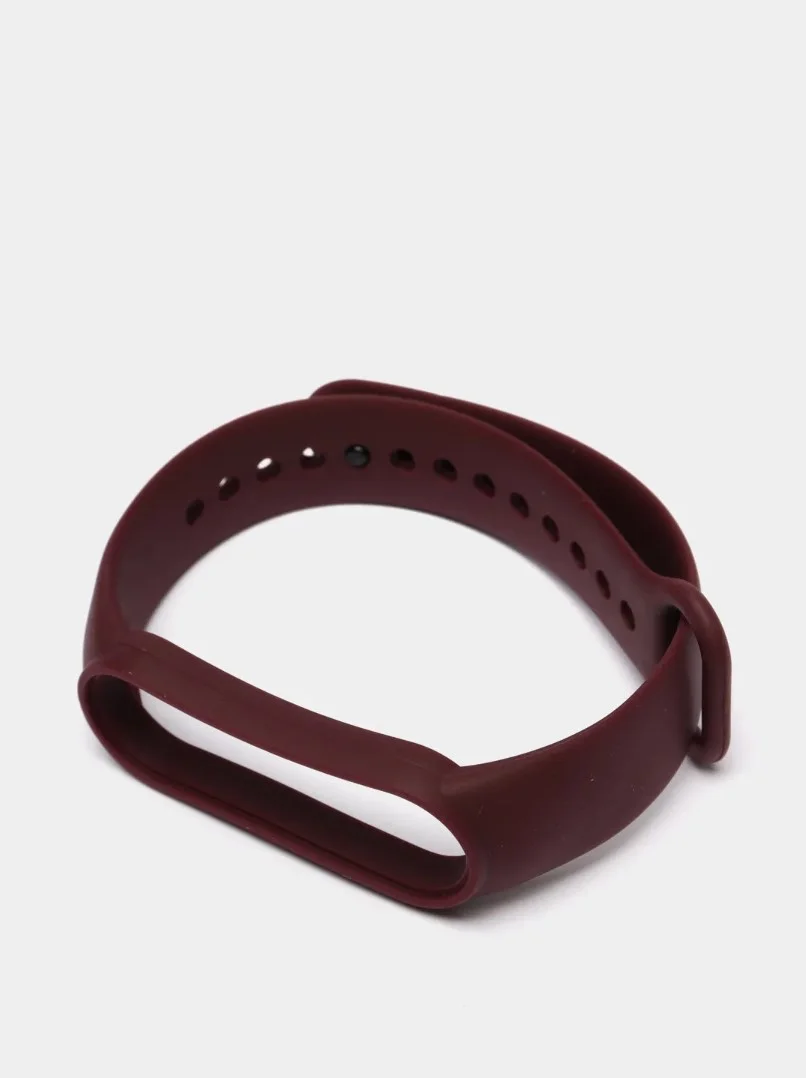 Тёмно-бордовый ремешок силиконовый для фитнес браслета Xiaomi Mi Band 5, Ми Банд 6