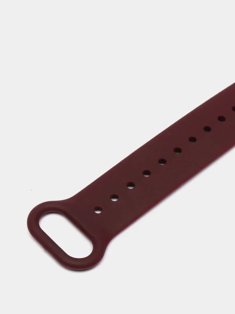Тёмно-бордовый ремешок силиконовый для фитнес браслета Xiaomi Mi Band 5, Ми Банд 6